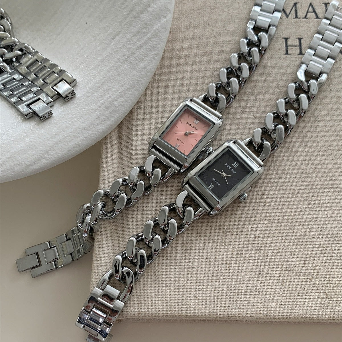 Damen Uhr Klassisch, einfaches Design Uhr mit Kette für Frauen