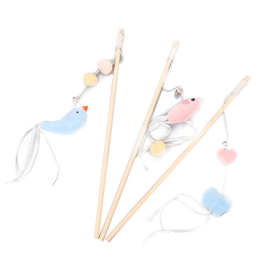 Holzstick mit Katzenspielzeug