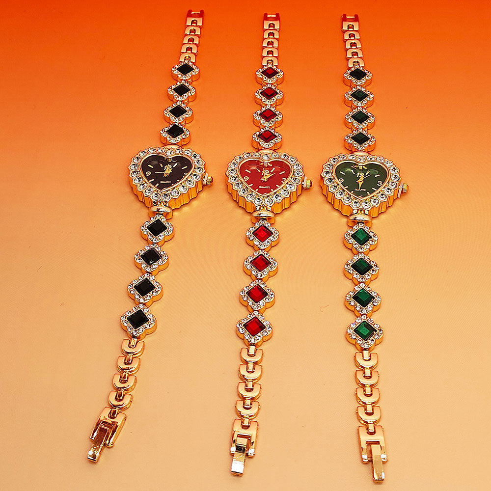 Uhrenset Diamond Colored Herz Uhren Set Valentine's Day Gift